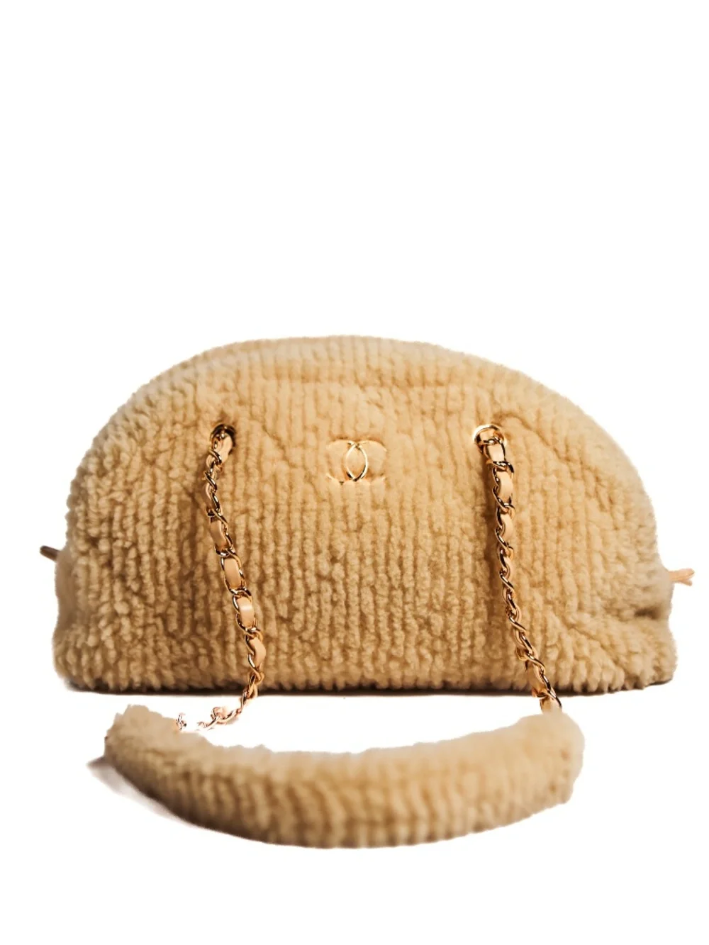 Chanel Large Quilted Shearling Bowling Bag